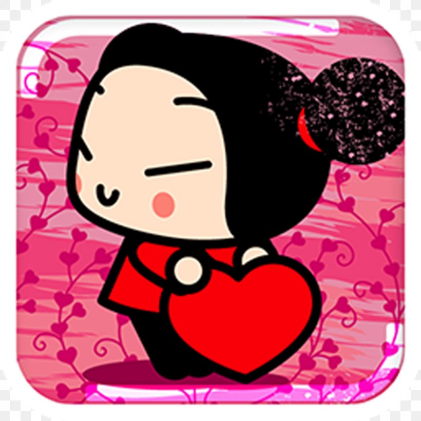 Pucca N' Friend Android Animated Film, PNG, 1024x1024px, Watercolor, Cartoon, Flower, Frame, Heart Download Free