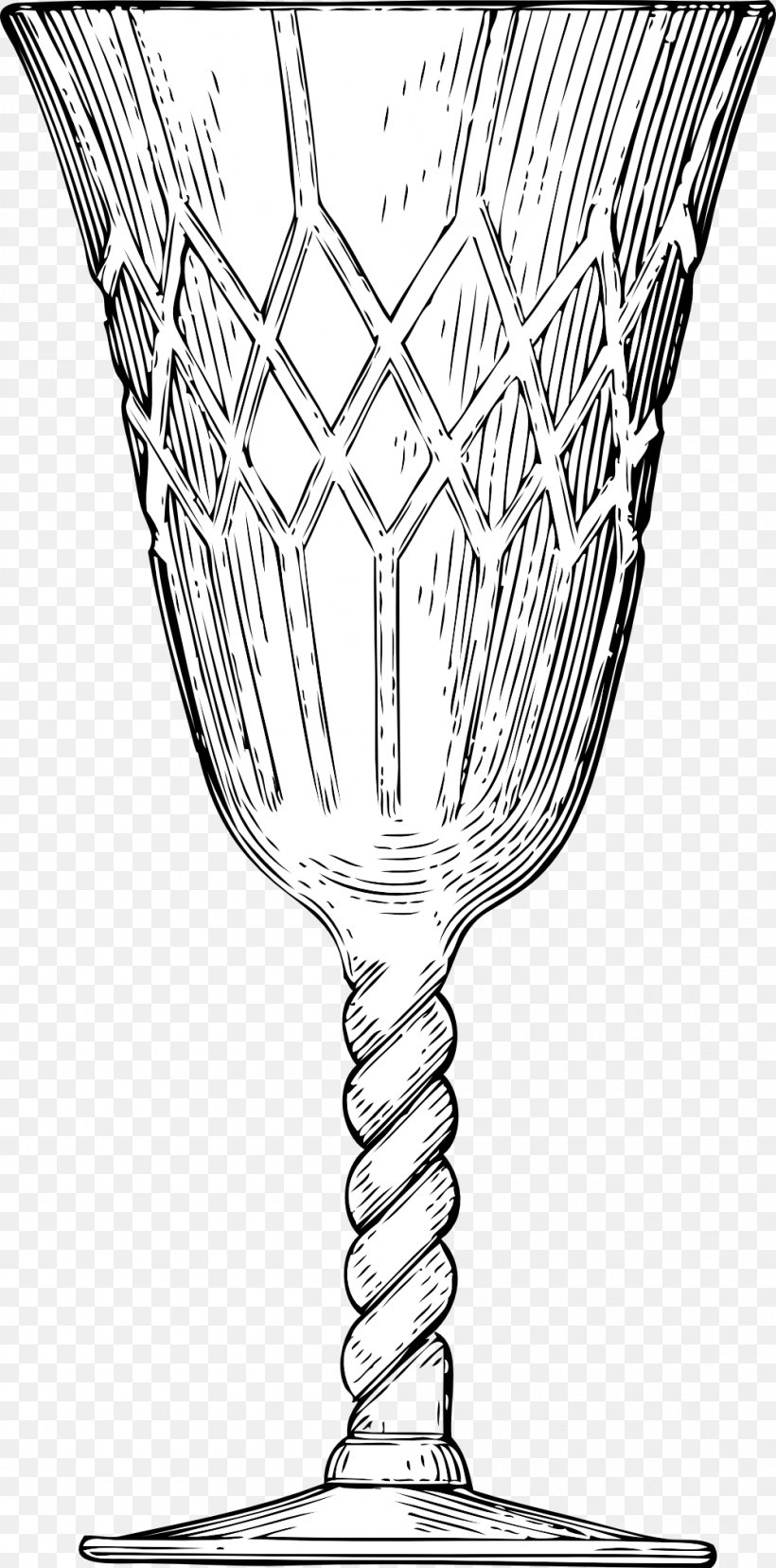 Lead Glass Crystal Chalice Clip Art, PNG, 999x2018px, Lead Glass, Beer Glass, Black And White, Chalice, Champagne Stemware Download Free