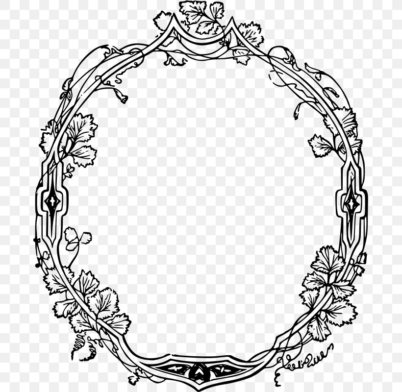 Borders And Frames Black And White Clip Art, PNG, 683x800px, Borders And Frames, Black And White, Body Jewelry, Flower, Line Art Download Free