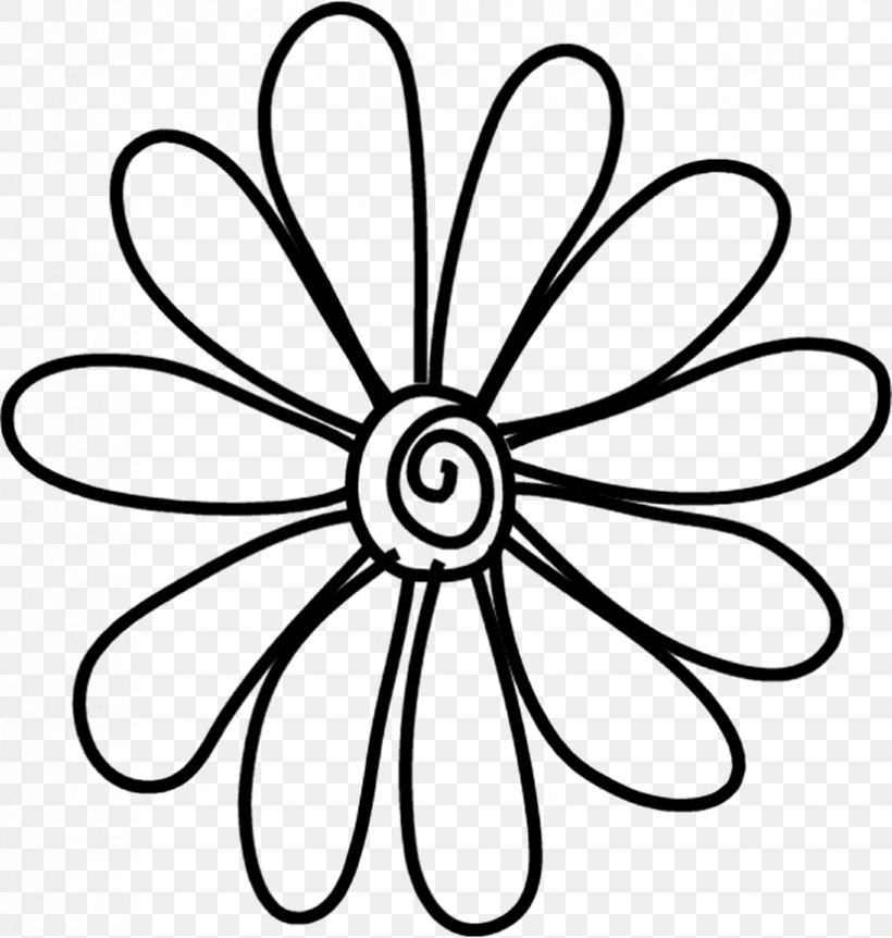 Common Daisy Doodle Drawing Flower Clip Art, PNG, 825x868px, Common Daisy, Area, Art, Bicycle Wheel, Black And White Download Free