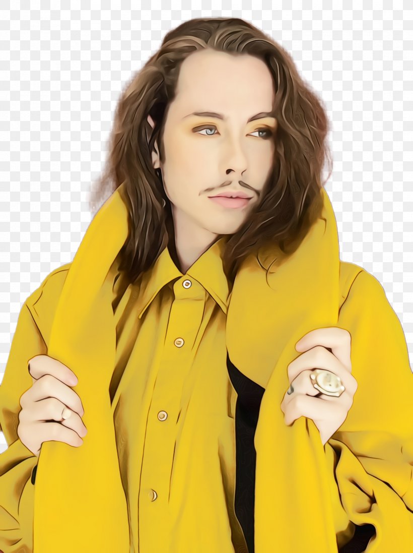 Yellow Outerwear Jacket Coat Raincoat, PNG, 1728x2312px, Watercolor, Coat, Gesture, Jacket, Neck Download Free