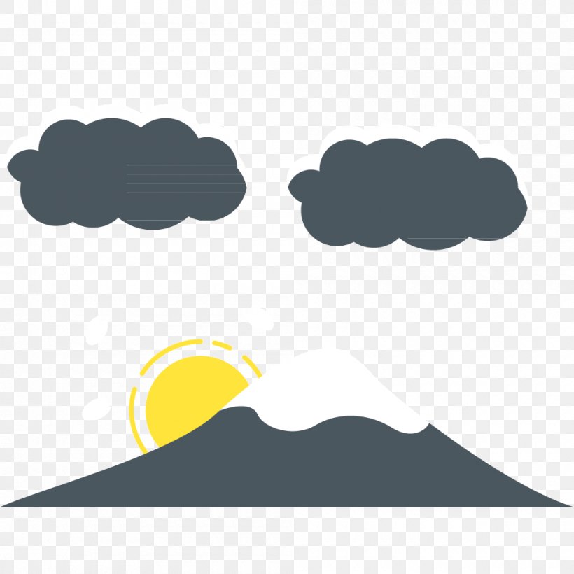 Clouds Mountain Sun Vector Material, PNG, 1000x1000px, Cloud, Black, Designer, Mountain, Pattern Download Free