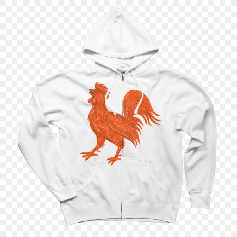 Hoodie Zipper T-shirt Design By Humans, PNG, 900x900px, Hoodie, Beak, Bird, Bluza, Chicken Download Free