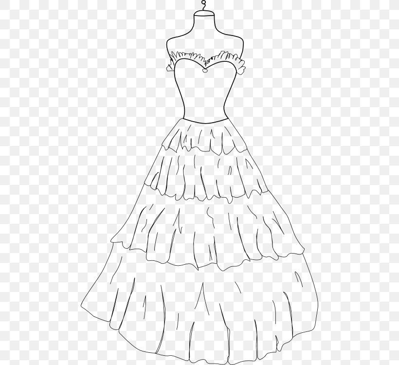 Coloring Book Dress Gown Drawing Clothing, PNG, 488x750px, Coloring Book, Adult, Artwork, Black And White, Clothing Download Free
