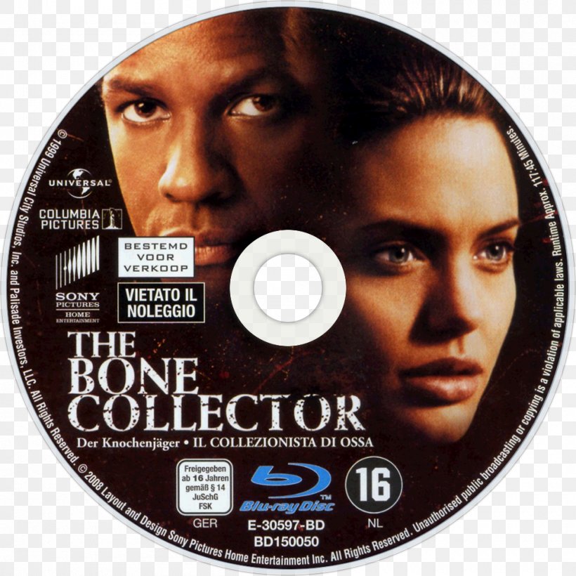 The Bone Collector Denzel Washington Lincoln Rhyme Film Blu-ray Disc, PNG, 1000x1000px, Bone Collector, Album Cover, Angelina Jolie, Bluray Disc, Compact Disc Download Free