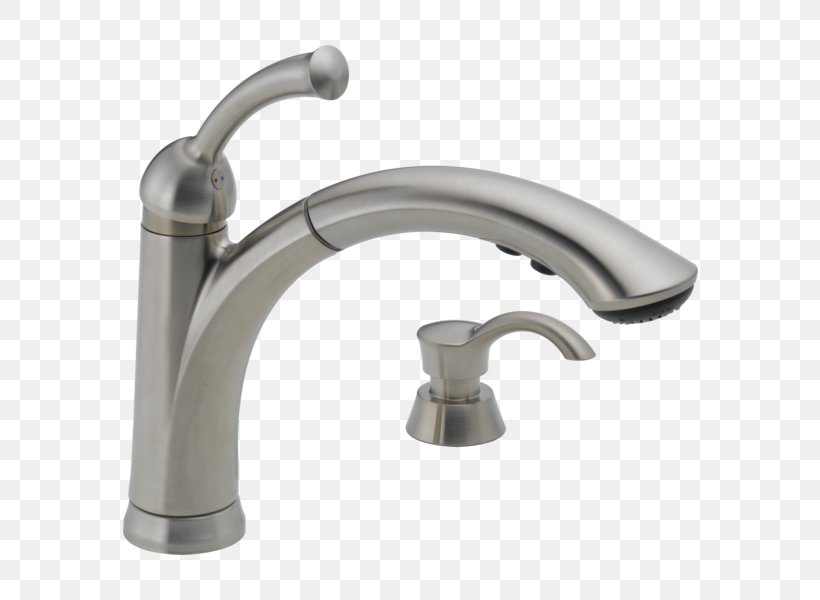 Soap Dispenser Tap Stainless Steel Bathroom Sink, PNG, 600x600px, Soap Dispenser, Bathroom, Bathtub Accessory, Brushed Metal, Delta Air Lines Download Free