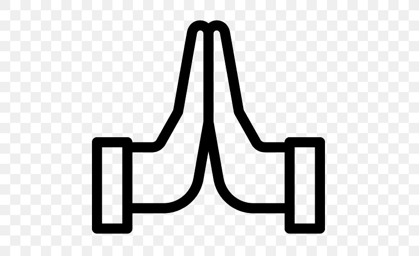 Prayer Symbol Praying Hands, PNG, 500x500px, Prayer, Area, Black And White, Emoticon, Praying Hands Download Free