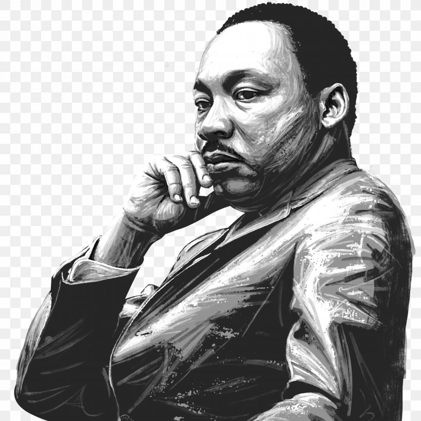 Martin Luther King Jr. Day Martin Luther King, Jr. National Historical Park Person Drawing, PNG, 2600x2600px, Martin Luther King Jr, Black And White, Buda, Chin, Drawing Download Free