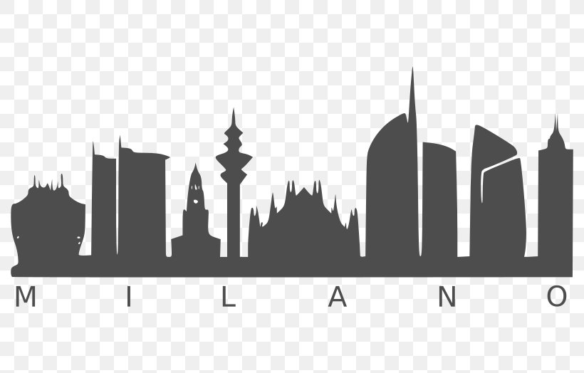 Milan Skyline Vector Graphics Royalty-free Photograph, PNG, 800x524px, Milan, Black And White, Brand, City, Cityscape Download Free
