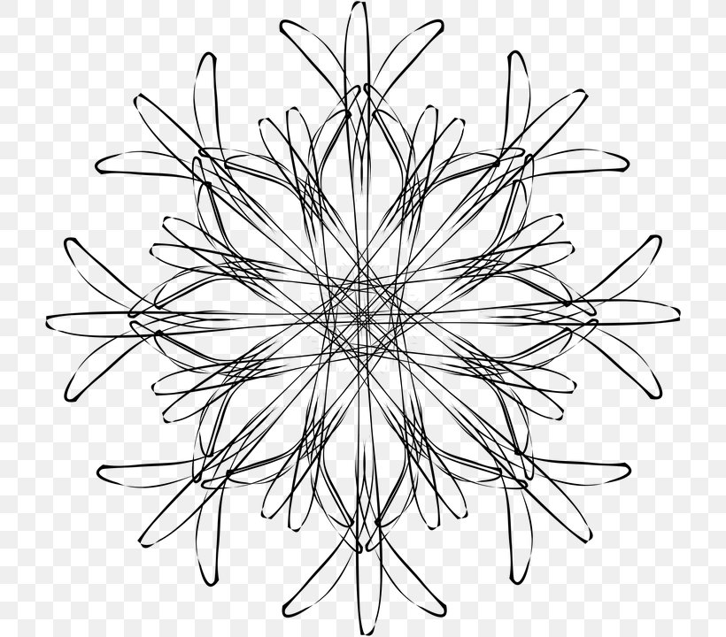 Snowflake, PNG, 720x720px, Snowflake, Black And White, Line Art, Monochrome, Organism Download Free