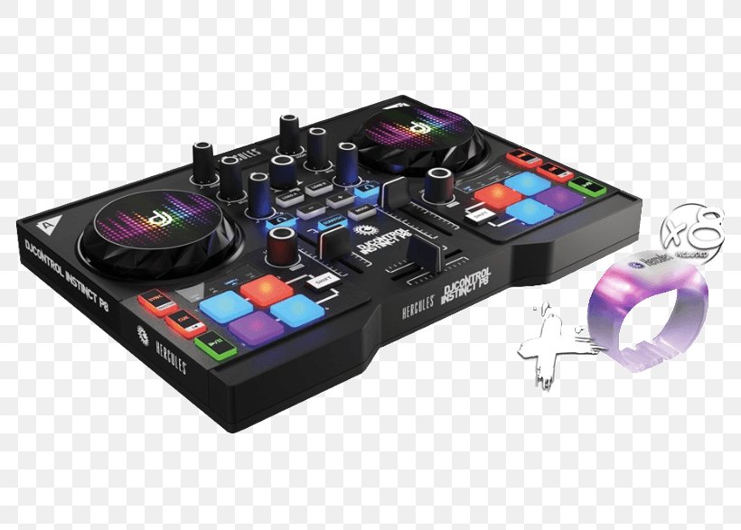 DJ Controller Disc Jockey Audio Mixers Virtual DJ Hercules DJ Control Instinct P8, PNG, 786x587px, Watercolor, Cartoon, Flower, Frame, Heart Download Free