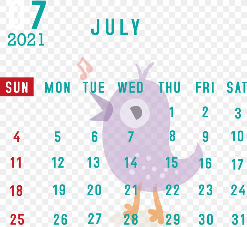 July 2021 Calendar July Calendar 2021 Calendar, PNG, 3000x2758px, 2021 Calendar, July Calendar, Biology, Cartoon, Diagram Download Free