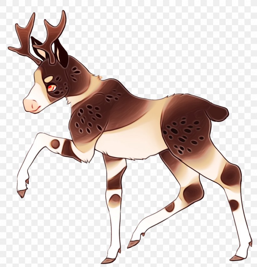 Reindeer, PNG, 1024x1063px, Watercolor, Animal Figure, Antelope, Burro, Deer Download Free