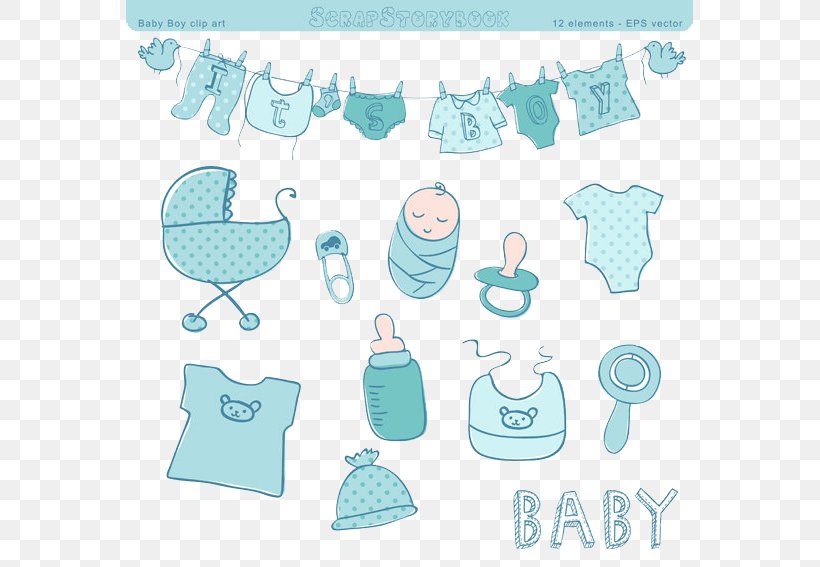 Baby Shower Clip Art, PNG, 567x567px, Baby Shower, Aqua, Area, Bib, Blue Download Free