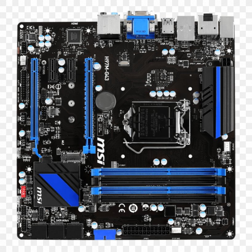 MSI H97M-G43, PNG, 1200x1200px, Motherboard, Atx, Central Processing Unit, Computer, Computer Accessory Download Free