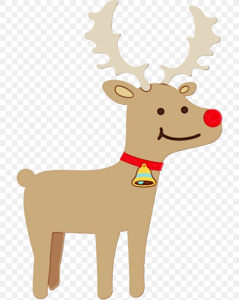 Reindeer, PNG, 708x1026px, Watercolor, Cartoon, Deer, Fawn, Paint Download Free