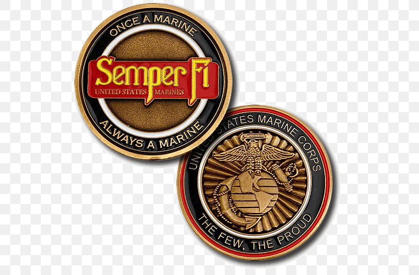 United States Marine Corps Semper Fidelis Challenge Coin Military, PNG, 539x539px, United States, Army, Badge, Battalion, Brand Download Free