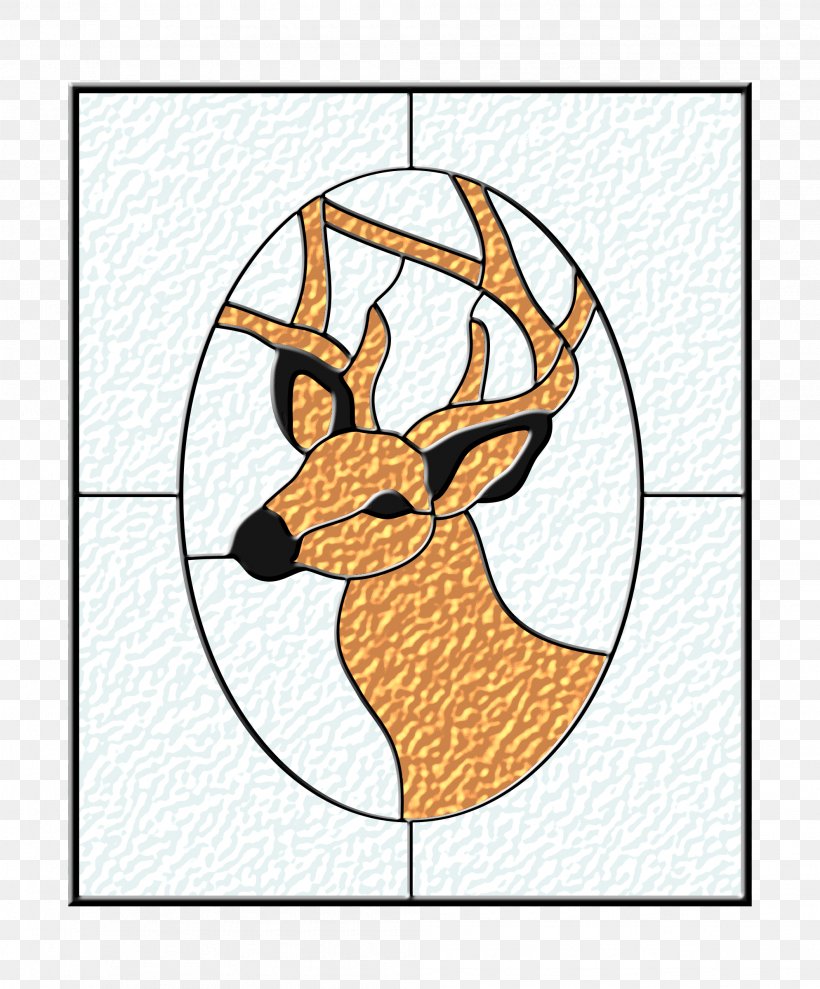 Deer Window Stained Glass Clip Art, PNG, 1988x2400px, Deer, Antler, Area, Art, Drawing Download Free