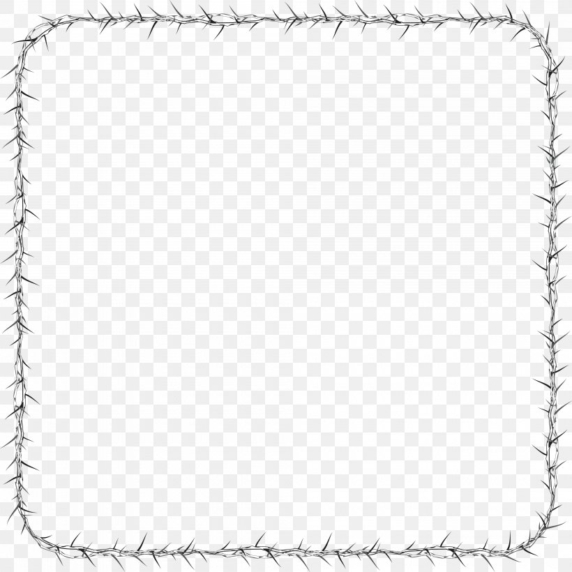 Picture Frames Thorns, Spines, And Prickles Clip Art, PNG, 4000x4000px, Picture Frames, Area, Black And White, Border, Drawing Download Free