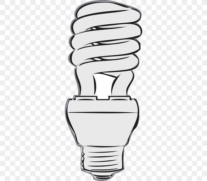 Incandescent Light Bulb Compact Fluorescent Lamp Clip Art, PNG, 360x720px, Light, Area, Black And White, Compact Fluorescent Lamp, Efficient Energy Use Download Free