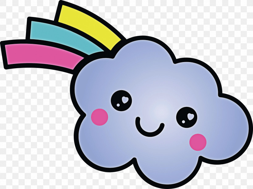 Cartoon Pink Nose Snout Line, PNG, 3000x2241px, Cute Cloud, Cartoon, Cartoon Cloud, Ear, Line Download Free
