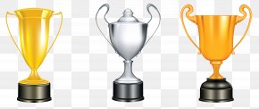 Gold Silver Bronze Trophies Clipart - Trophy Clip Art PNG