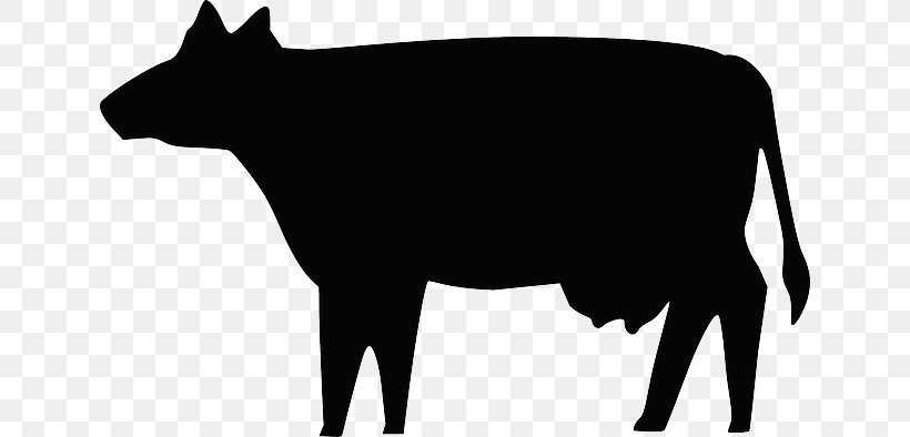 Beef Cattle Silhouette Clip Art, PNG, 640x394px, Beef Cattle, Black, Black And White, Cattle, Cattle Like Mammal Download Free
