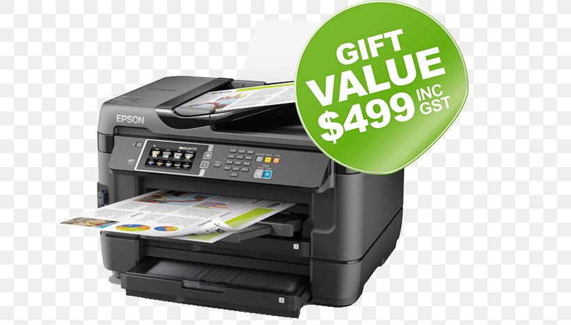 Inkjet Printing Laser Printing Multi-function Printer Epson, PNG, 682x467px, Inkjet Printing, Canon, Electronic Device, Epson, Epson Workforce Wf7620 Download Free