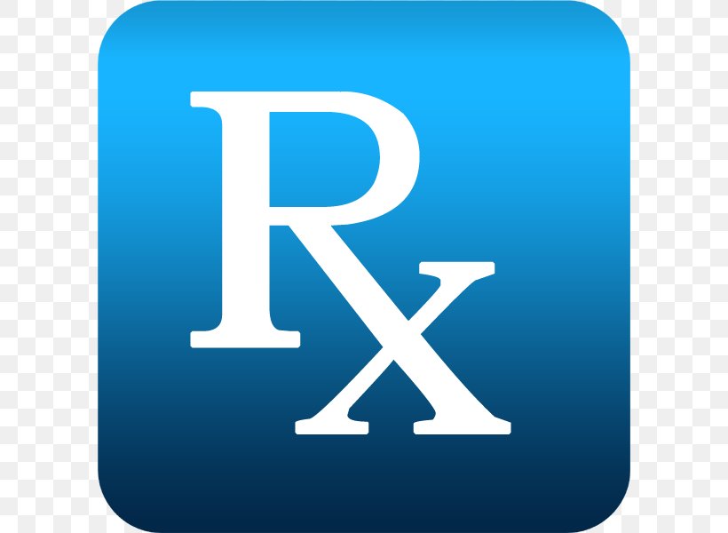 Medical Prescription Pharmacist Symbol Pharmacy Clip Art, PNG, 600x600px, Medical Prescription, Area, Blue, Brand, Electric Blue Download Free