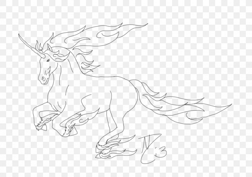 Horse Deer White Line Art Sketch, PNG, 1024x717px, Horse, Artwork, Black And White, Deer, Drawing Download Free