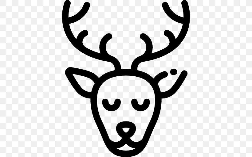 Snout Deer Antler White Clip Art, PNG, 512x512px, Snout, Antler, Black And White, Deer, Face Download Free