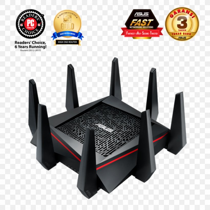 ASUS RT-AC5300 IEEE 802.11ac Wireless Router, PNG, 900x900px, Asus Rtac5300, Asus, Asus Rtac66u, Automotive Exterior, Computer Network Download Free