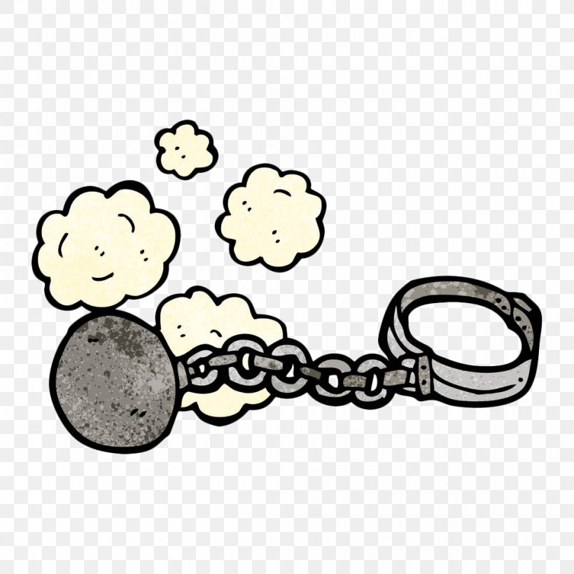 Ball And Chain Cartoon Royalty-free Clip Art, PNG, 999x1000px, Ball And Chain, Area, Black And White, Cartoon, Chain Download Free