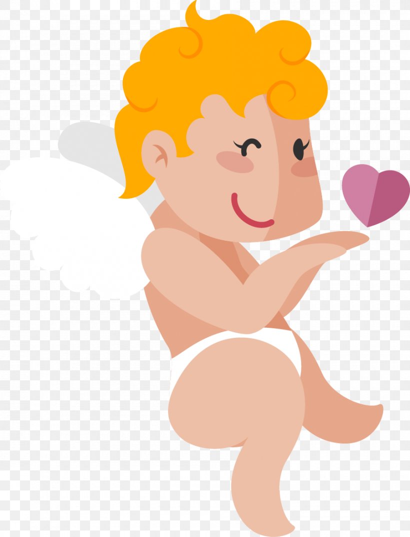 Lovely Cupid Illustration, PNG, 900x1178px, Watercolor, Cartoon, Flower, Frame, Heart Download Free