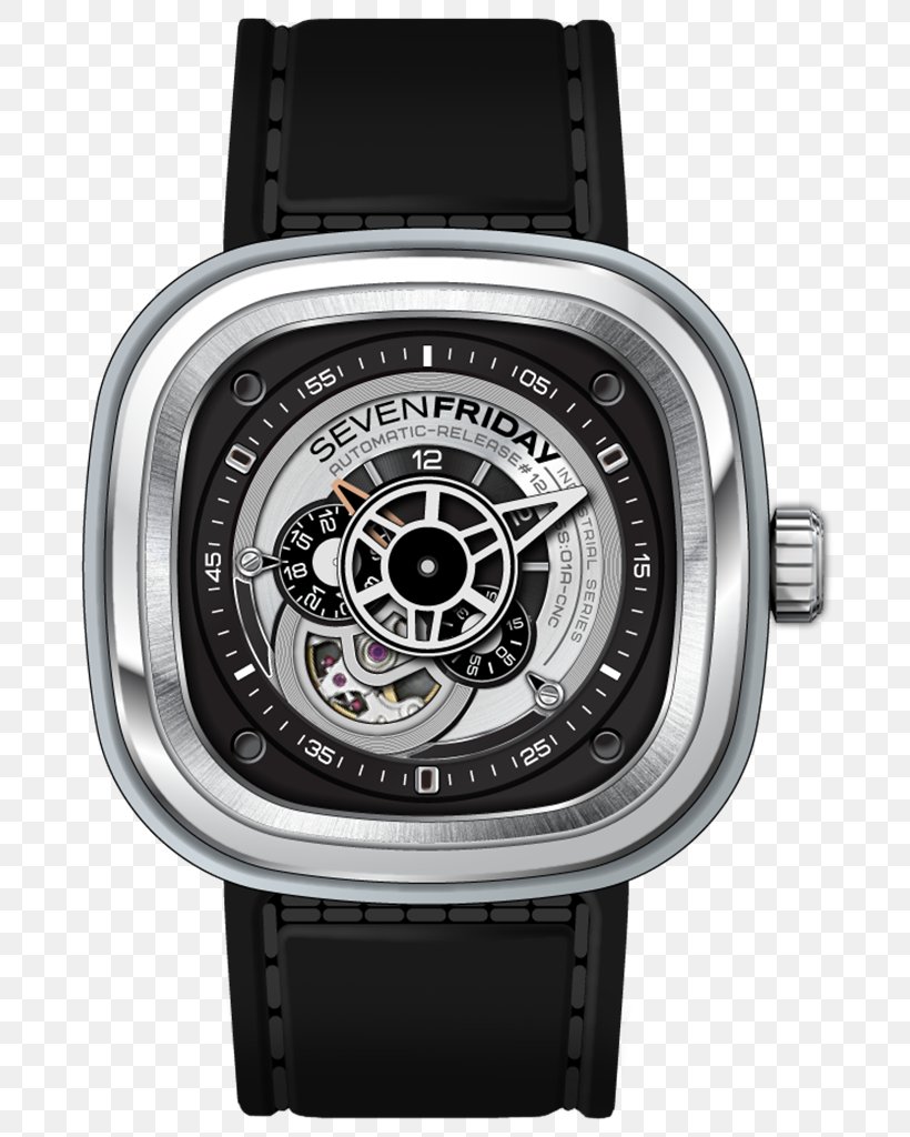 SevenFriday Automatic Watch Industrial Revolution Miyota 8215, PNG, 738x1024px, Sevenfriday, Automatic Watch, Bracelet, Brand, Brushed Metal Download Free