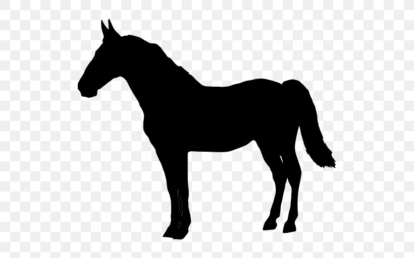 Horse Shape White Clip Art, PNG, 512x512px, Horse, Animal, Black, Black And White, Bridle Download Free