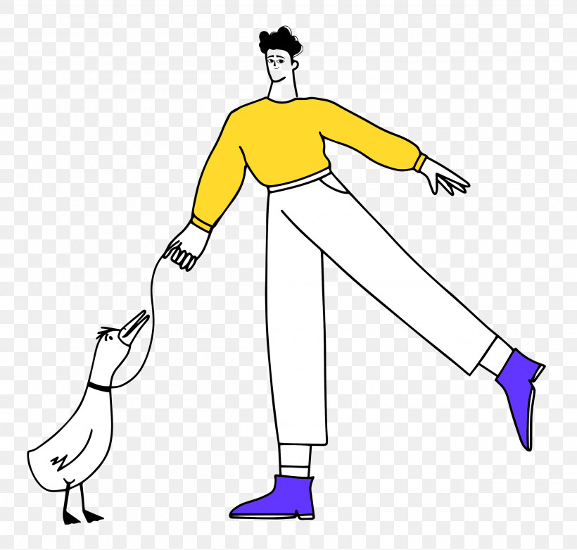 Walking The Duck Talking Duck, PNG, 2500x1501px, Shoe, Equipment, Fashion, Joint, Line Art Download Free