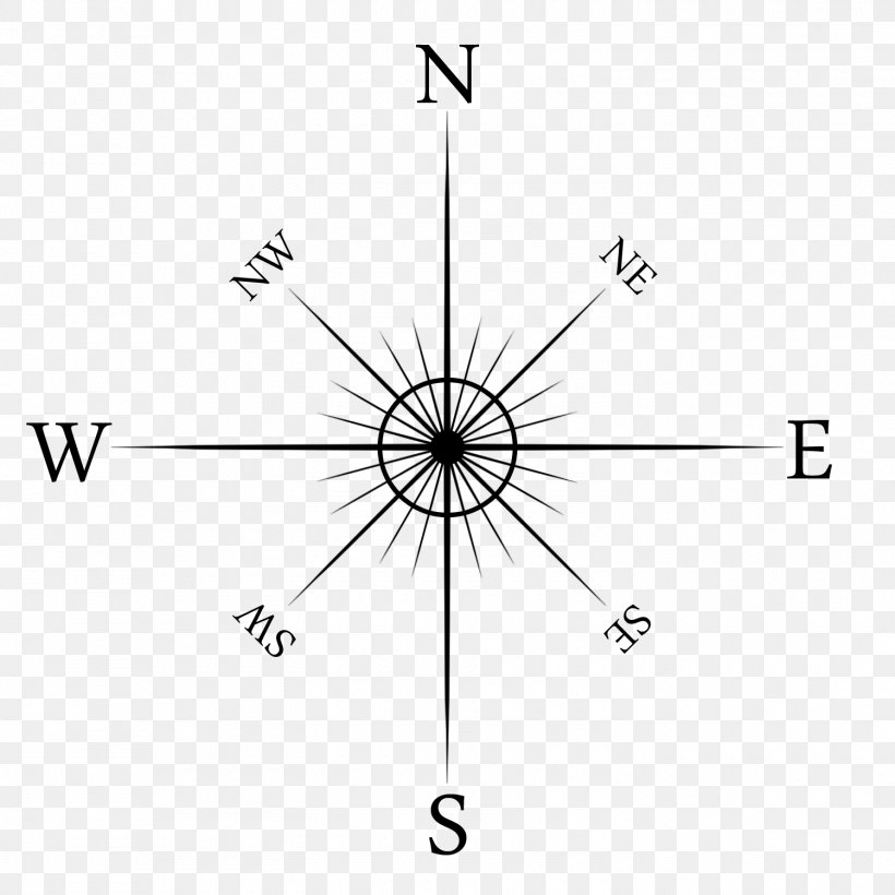 Compass Rose North Clip Art, PNG, 1500x1500px, Compass Rose, Black And White, Clock, Compass, Diagram Download Free