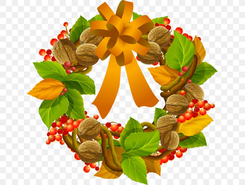 Hand-painted Nuts Circle, PNG, 639x620px, Christmas, Autumn, Christmas Card, Christmas Decoration, Christmas Ornament Download Free
