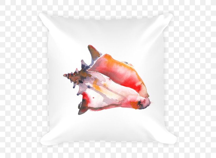 Design By Goats Throw Pillows Portland Watercolor Painting, PNG, 600x600px, Design By Goats, All Rights Reserved, Color, Conch, Copyright Download Free