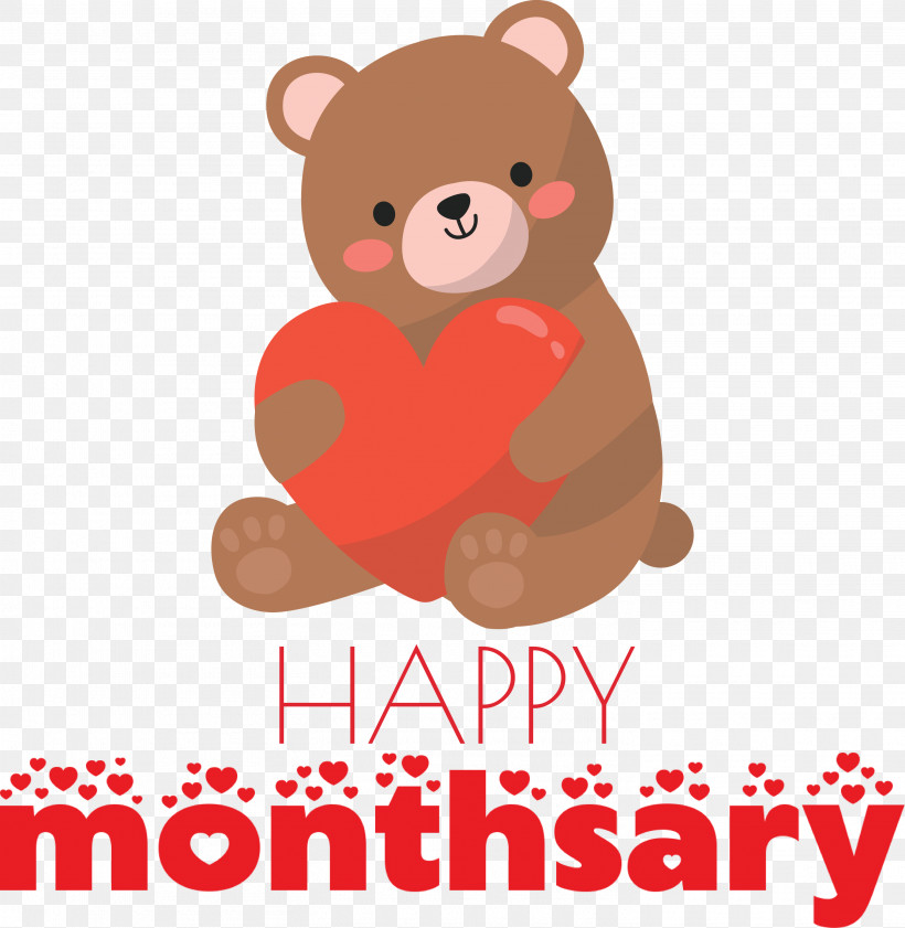 Happy Monthsary, PNG, 2925x3000px, Happy Monthsary, Bears, Biology, Cartoon,  Logo Download Free