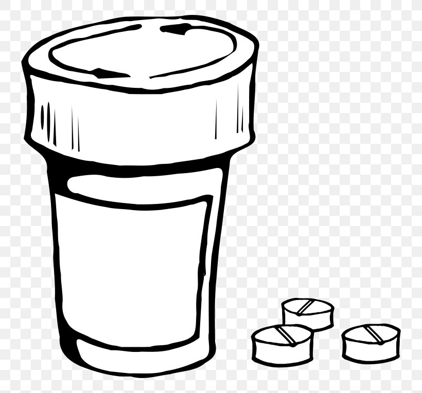 Aspirin Pharmaceutical Drug Tablet Clip Art, PNG, 800x765px, Aspirin, Area, Black And White, Bottle, Capsule Download Free