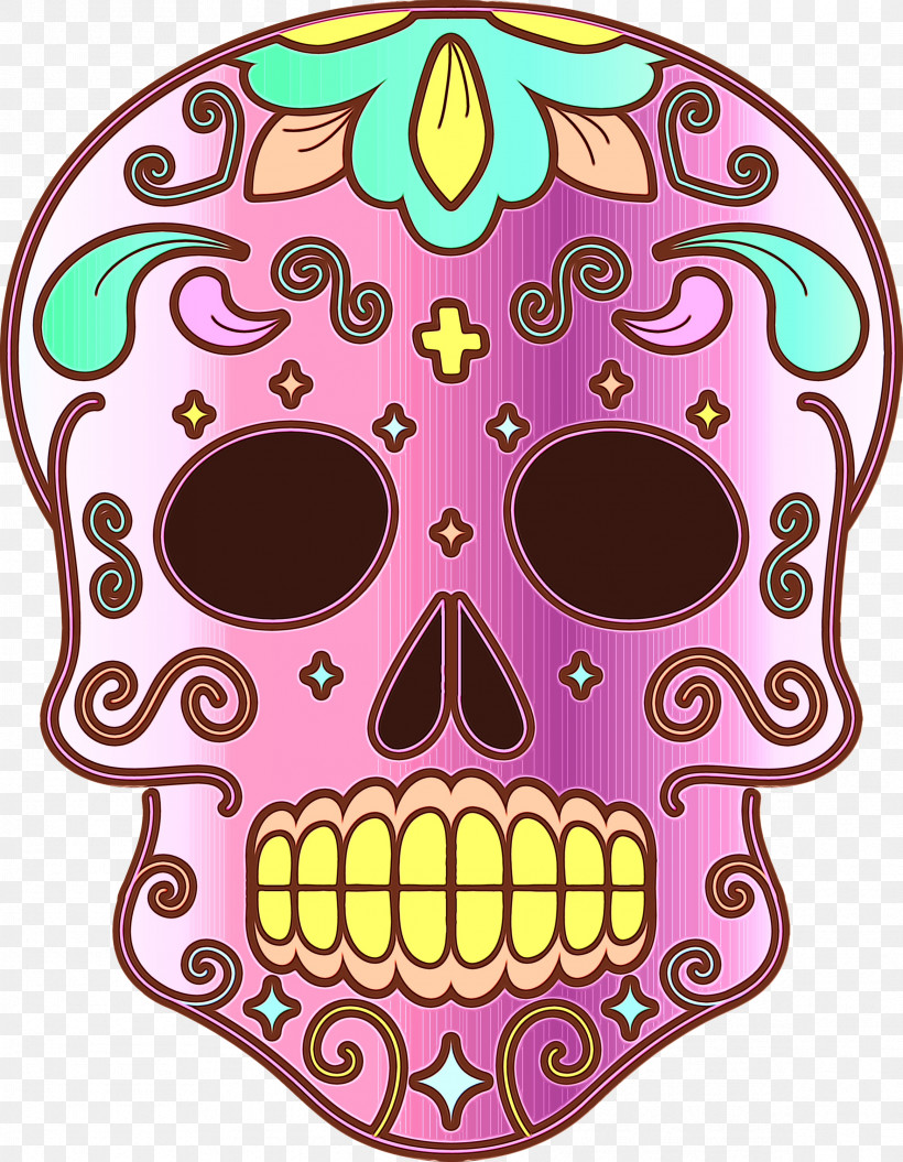 Day Of The Dead Visual Arts Watercolor Painting Drawing Painting, PNG, 2331x3000px, Calavera, D%c3%ada De Muertos, Day Of The Dead, Drawing, Paint Download Free