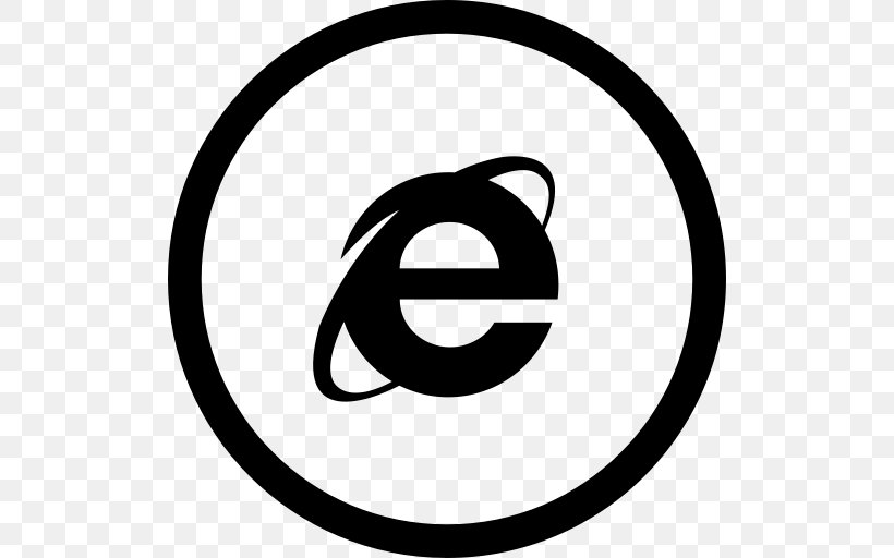 Internet Explorer 11 Web Browser Microsoft, PNG, 512x512px, Internet Explorer 11, Area, Black And White, Brand, File Explorer Download Free