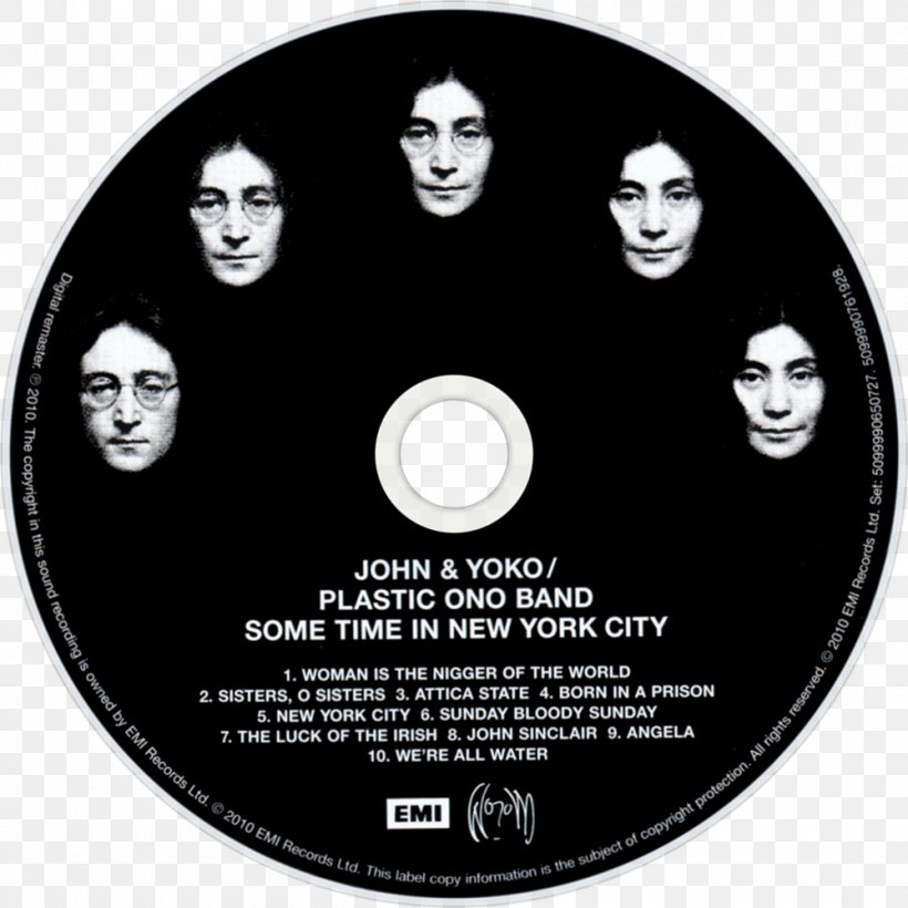 Happy Xmas Compact Disc Plastic Ono Band Police Academy Apple Records, PNG, 1000x1000px, Happy Xmas, Apple Records, Beatles, Black And White, Brand Download Free