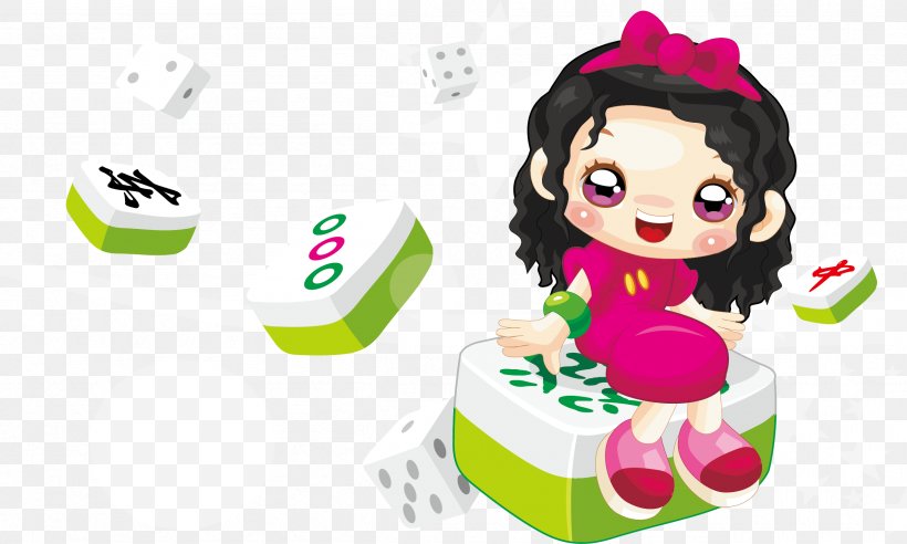 Mahjong Cartoon Illustration, PNG, 2408x1445px, Watercolor, Cartoon, Flower, Frame, Heart Download Free