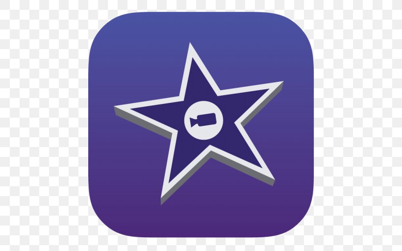 Electric Blue Star Purple Symbol Cobalt Blue, PNG, 512x512px, Imovie, Apple, Cobalt Blue, Dock, Electric Blue Download Free