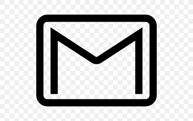 Gmail Logo Email, PNG, 512x512px, Gmail, Area, Black, Black And White, Brand Download Free