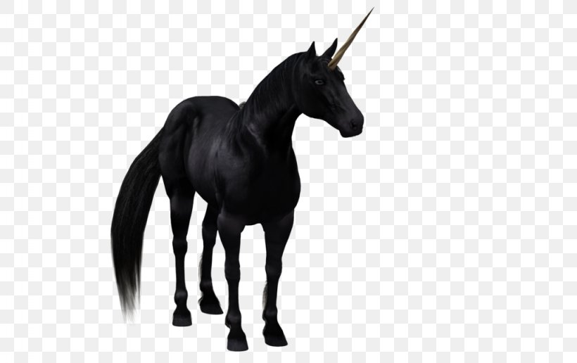 The Black Unicorn Horse, PNG, 1024x645px, 3d Computer Graphics, Black Unicorn, Animal Figure, Black And White, Bridle Download Free
