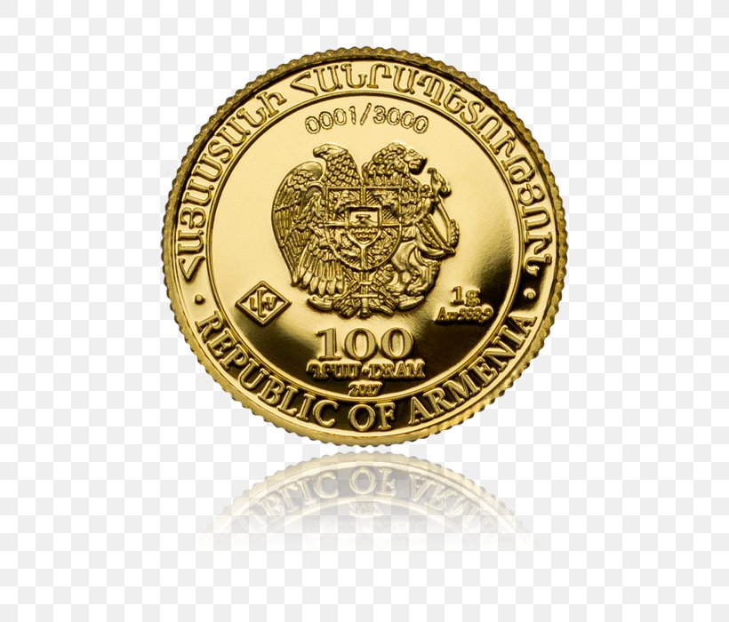 Gold Coin Gold Coin Central Bank Of Republic Of Armenia, PNG, 700x700px, Coin, Armenia, Badge, Brand, Brass Download Free